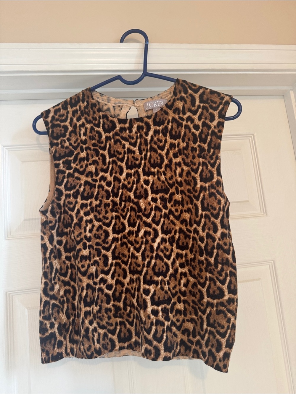 J.Crew Cashmere Leopard-Print Shell - Picture 2 of 5